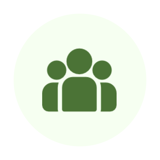 Green group icon on white background.